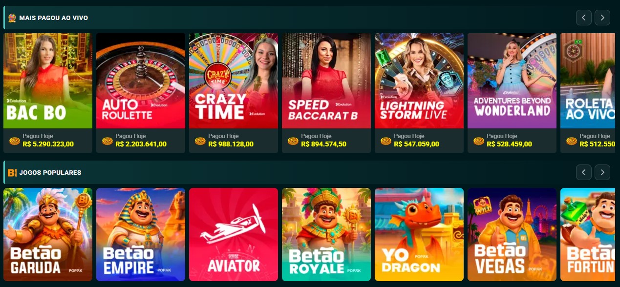 Betão Bet Cassino — interface